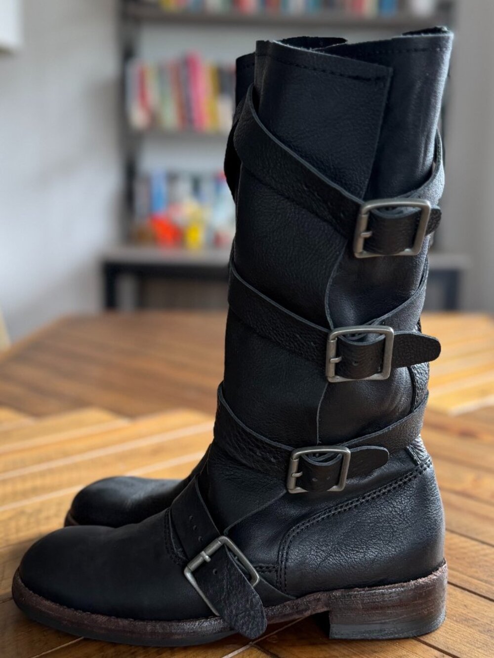 LEATHER BUCKLE ANKLE BOOTS KATE MOSS X ZARA SIZE EU 39 / US 8 - Picture 6 of 12